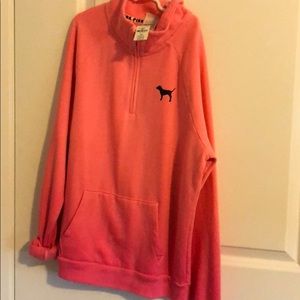Pink quarter zip sweatshirt